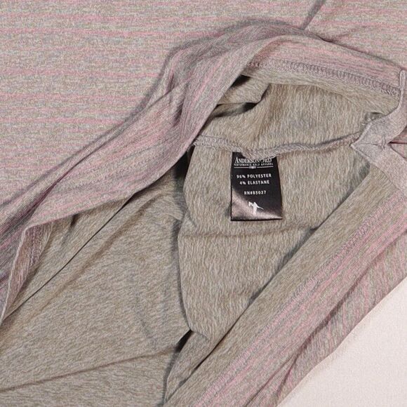 Anderson Ord Men’s XL Performance Golf Polo Shirt Gray Stripe Short Sleeve - Picture 5 of 8
